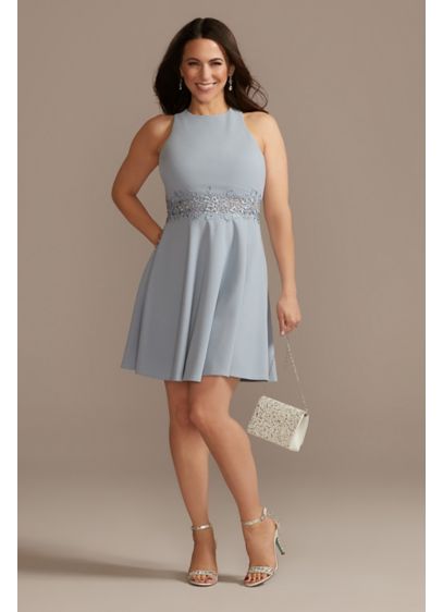 Short A-Line Halter Cocktail and Party Dress - City Triangles